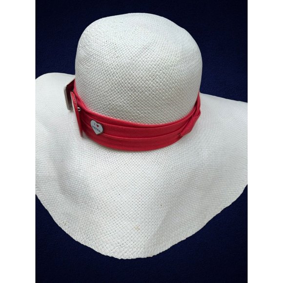 Vintage 1990’s Atlas Sun Natural Straw Hat w/red Trim Wrap 1992 British Pin, USA main image 5